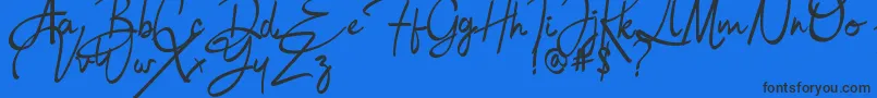 Bulgatti Font – Black Fonts on Blue Background