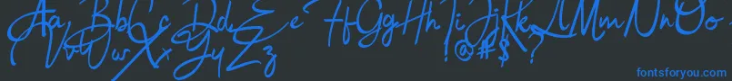 Bulgatti Font – Blue Fonts on Black Background