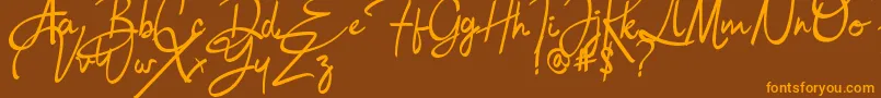 Bulgatti Font – Orange Fonts on Brown Background