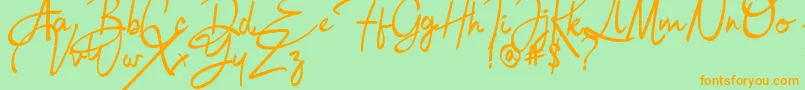 Bulgatti Font – Orange Fonts on Green Background
