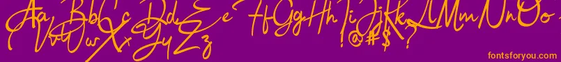 Bulgatti Font – Orange Fonts on Purple Background