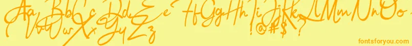 Bulgatti Font – Orange Fonts on Yellow Background