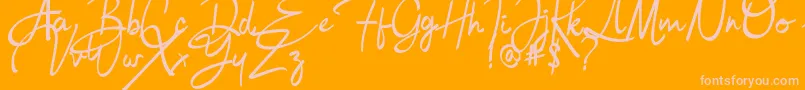 Bulgatti Font – Pink Fonts on Orange Background