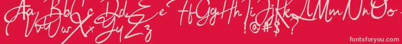 Bulgatti Font – Pink Fonts on Red Background