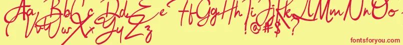 Bulgatti Font – Red Fonts on Yellow Background