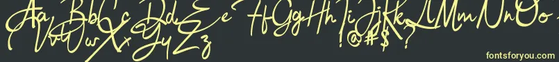 Bulgatti Font – Yellow Fonts on Black Background