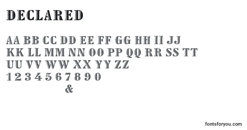 Schriftart Declared – Alphabet, Zahlen, spezielle Symbole