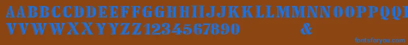 Declared Font – Blue Fonts on Brown Background