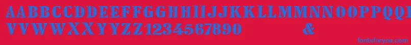 Declared Font – Blue Fonts on Red Background