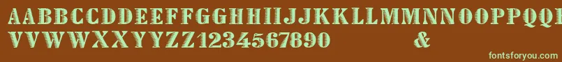 Declared Font – Green Fonts on Brown Background