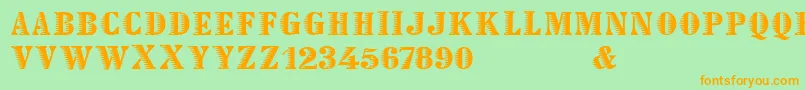 Declared Font – Orange Fonts on Green Background