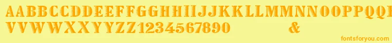 Declared Font – Orange Fonts on Yellow Background