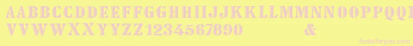 Declared Font – Pink Fonts on Yellow Background