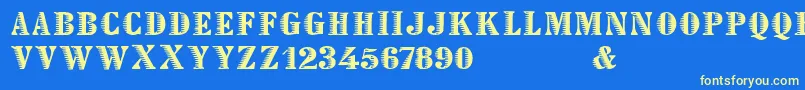 フォントDeclared – 黄色の文字、青い背景