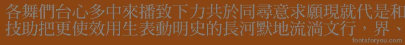 フォントDfmingbold1b – 茶色の背景に灰色の文字