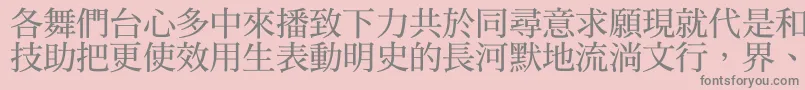 フォントDfmingbold1b – ピンクの背景に灰色の文字