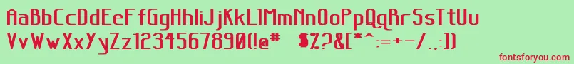 SanityWideBold Font – Red Fonts on Green Background