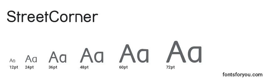StreetCorner Font Sizes
