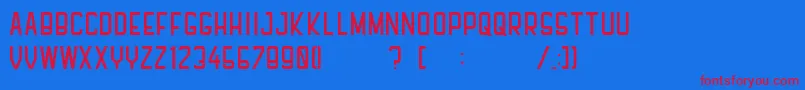 Pfhall Font – Red Fonts on Blue Background
