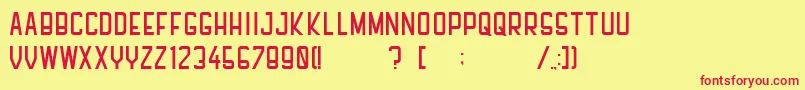 Pfhall Font – Red Fonts on Yellow Background