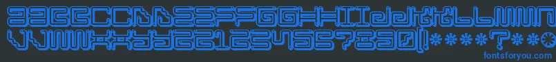 Ironloungesmartdot Font – Blue Fonts on Black Background