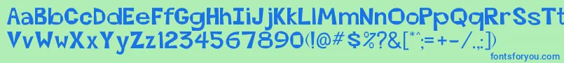 BeatsvilleRegu Font – Blue Fonts on Green Background