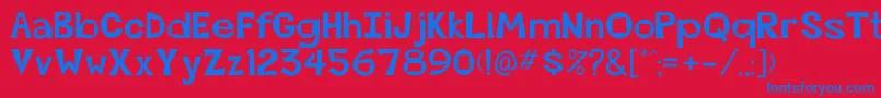 BeatsvilleRegu Font – Blue Fonts on Red Background