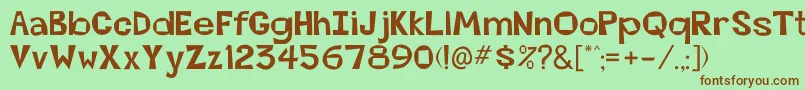 BeatsvilleRegu Font – Brown Fonts on Green Background