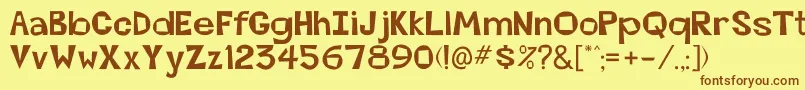 Шрифт BeatsvilleRegu – коричневые шрифты на жёлтом фоне