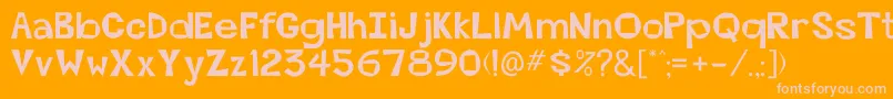 BeatsvilleRegu Font – Pink Fonts on Orange Background