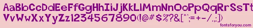 BeatsvilleRegu Font – Purple Fonts on Pink Background