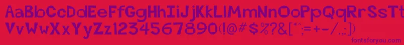 フォントBeatsvilleRegu – 赤い背景に紫のフォント