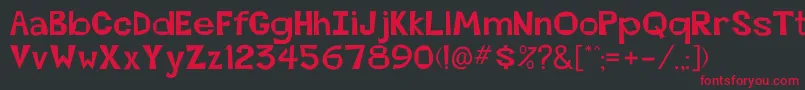 BeatsvilleRegu Font – Red Fonts on Black Background