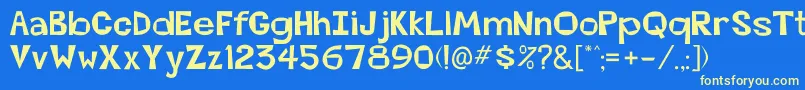 BeatsvilleRegu Font – Yellow Fonts on Blue Background