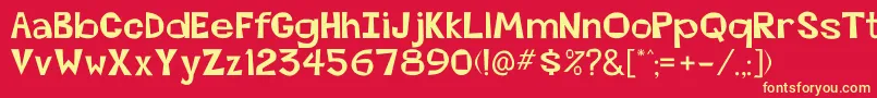 BeatsvilleRegu Font – Yellow Fonts on Red Background