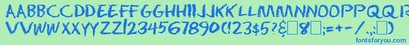 Dseraser Font – Blue Fonts on Green Background
