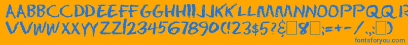 Fonte Dseraser – fontes azuis em um fundo laranja