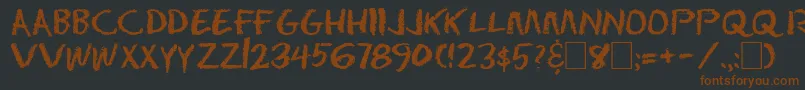 Dseraser-Schriftart – Braune Schriften auf schwarzem Hintergrund
