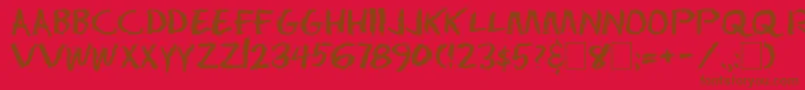 Dseraser Font – Brown Fonts on Red Background