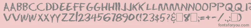 フォントDseraser – ピンクの背景に灰色の文字