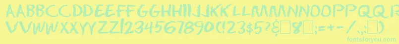 Dseraser-Schriftart – Grüne Schriften auf gelbem Hintergrund