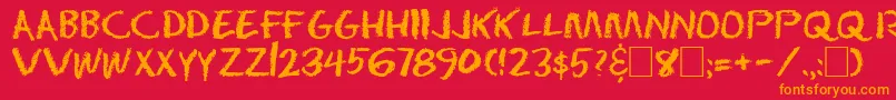 Dseraser Font – Orange Fonts on Red Background