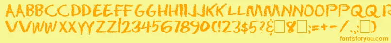 Dseraser Font – Orange Fonts on Yellow Background
