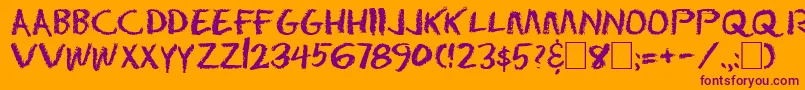 Dseraser Font – Purple Fonts on Orange Background