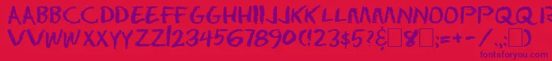 Dseraser Font – Purple Fonts on Red Background