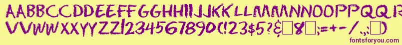 Dseraser Font – Purple Fonts on Yellow Background