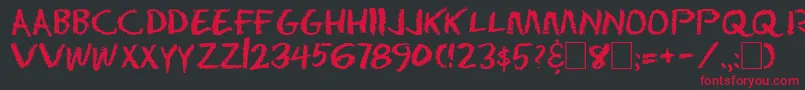 Dseraser-Schriftart – Rote Schriften auf schwarzem Hintergrund