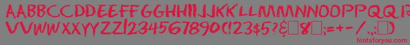 Czcionka Dseraser – czerwone czcionki na szarym tle
