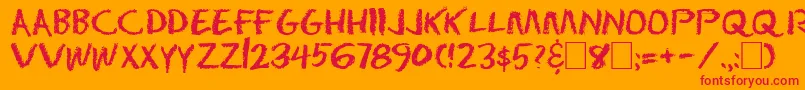 フォントDseraser – オレンジの背景に赤い文字