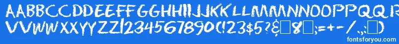 Dseraser Font – White Fonts on Blue Background